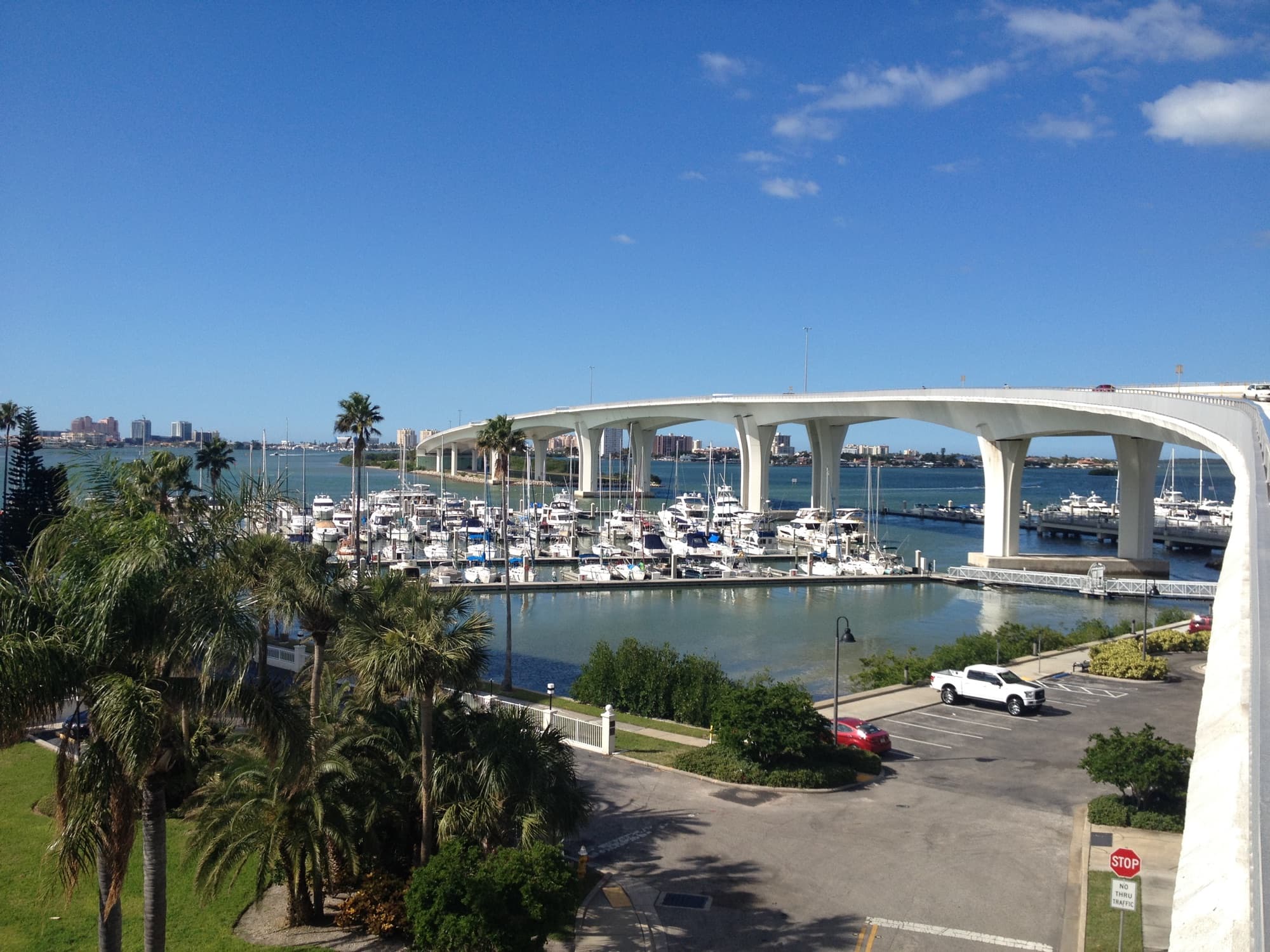 The Clearwater Memorial Causeway and downtown Clearwater, Florida