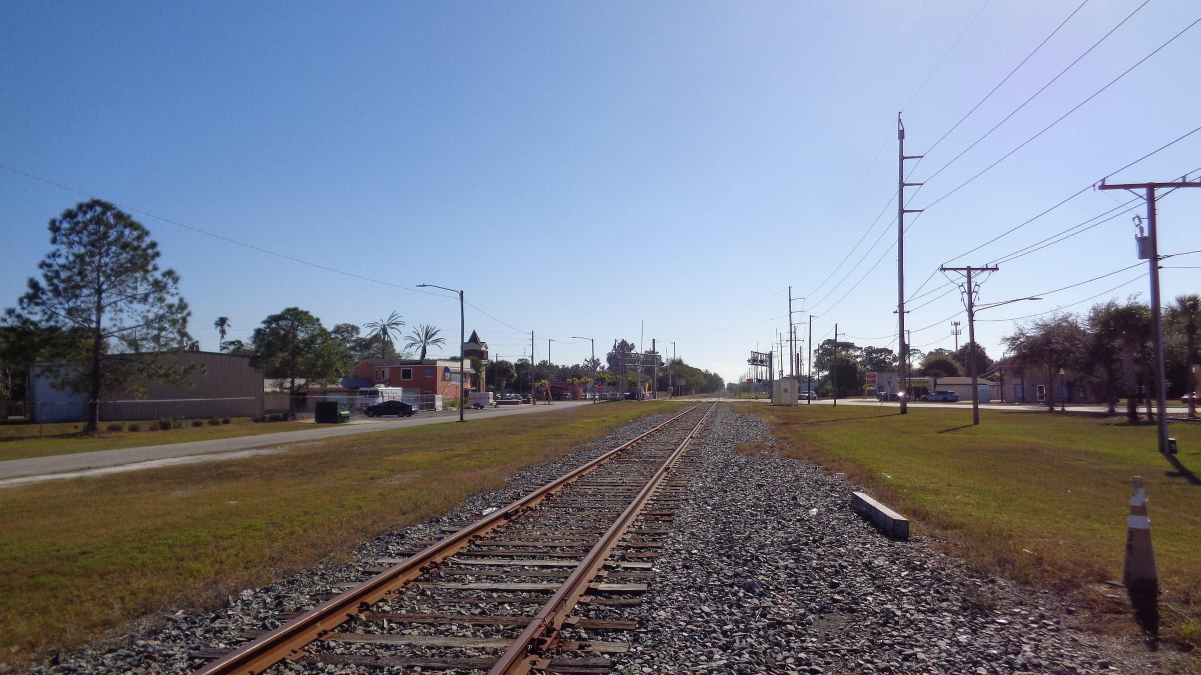 The CSX rail line through the industrial corridor, Pinellas Park, Florida