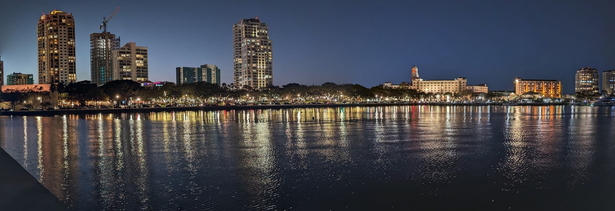 Downtown St. Petersburg skyline over Tampa Bay, St. Petersburg, Florida