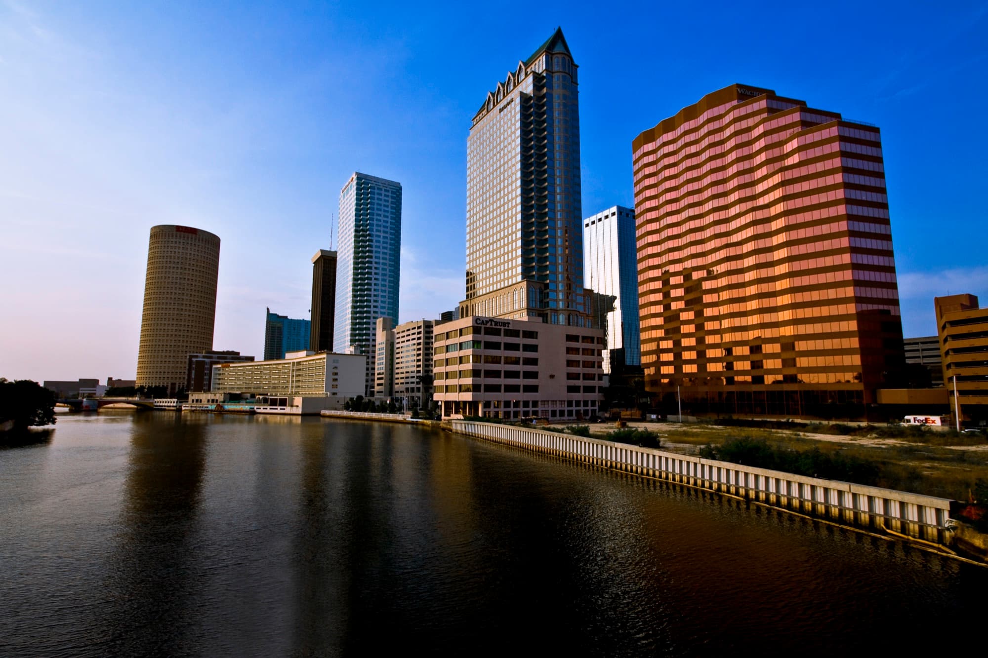 Downtown Tampa skyline across the Hillsborough River, Tampa, Florida