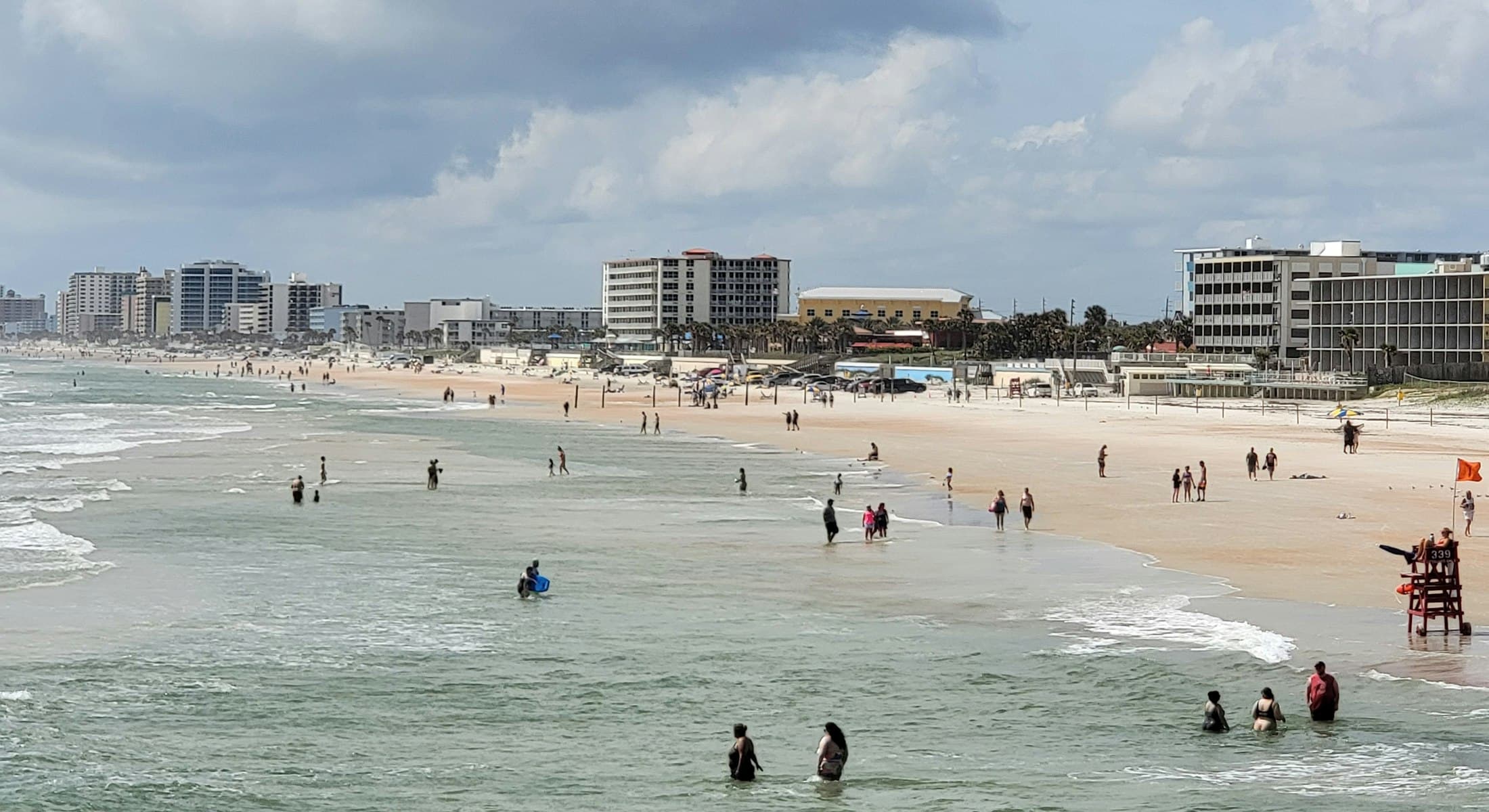 Daytona Beach oceanfront with condominium towers along the beach
