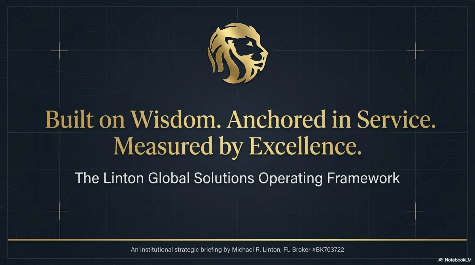 The Solomon Blueprint — cover slide by Michael R. Linton, Linton Global Solutions. Six timeless business principles from King Solomon's reign.